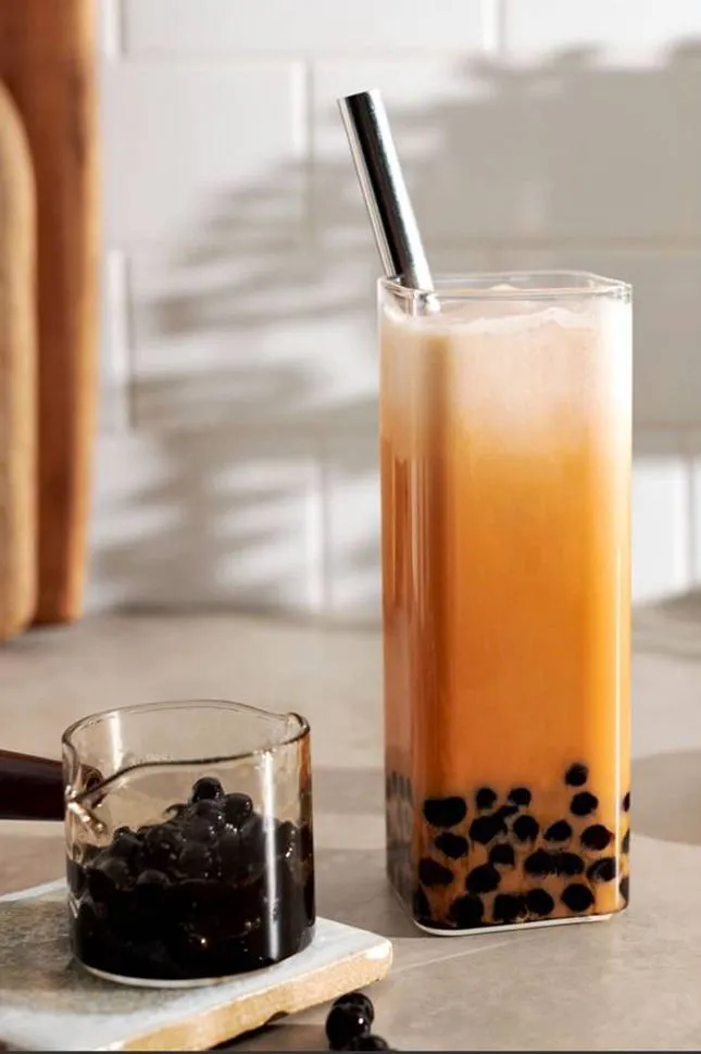 Classic brown sugar bubble tea with boba at Limon Frozen Yogurt, a Milk Tea & Frozen Yogurt Shop in San Pablo